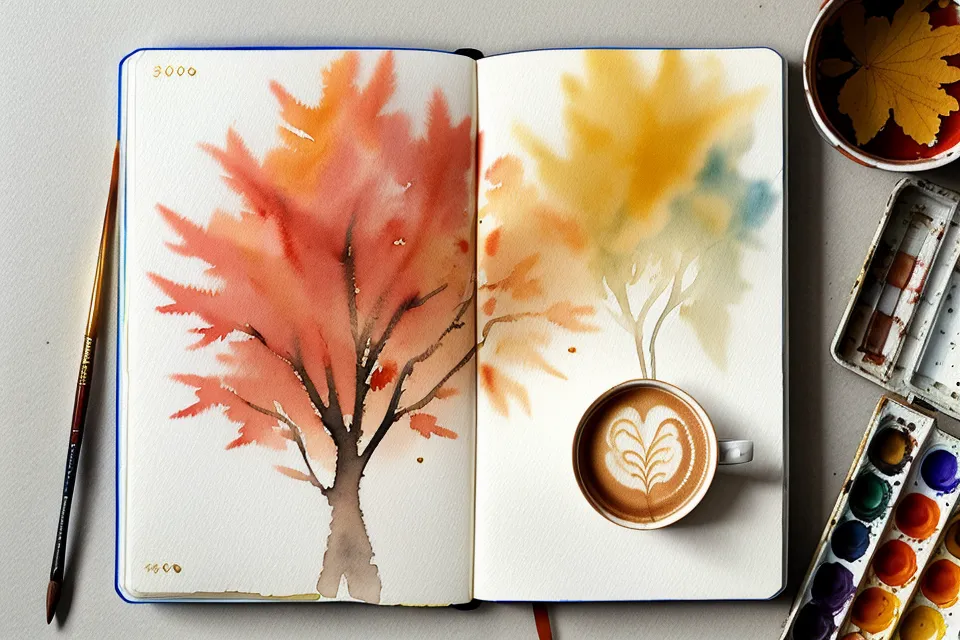 Unretuschiertes Anfänger-Aquarell mit Wasserflecken – kreatives Hobby im Ruhestand