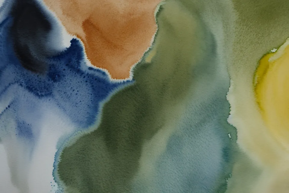 Aquarell-Mischpalette mit selbst gemischten natürlichen Grüntönen zum Bäume malen für Anfänger