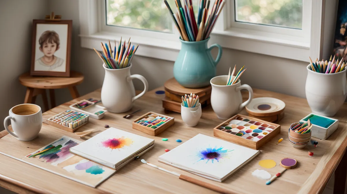 Enkelkinder malen mit Aquarell: Portraitweg-Kurs Erfahrung beim Malen eines Enkel-Portraits am Küchentisch