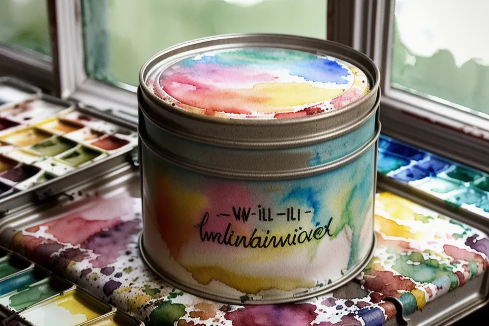 Hobbymalen lernen: Nahaufnahme eines Aquarell-Farbkastens mit bunten Näpfen und Pinsel für Anfängerinnen