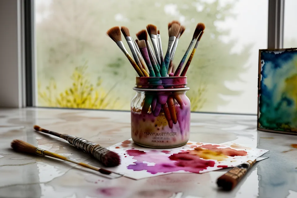 Aquarell für Anfänger — Palette mit Hauttönen und Pinseln für Porträts