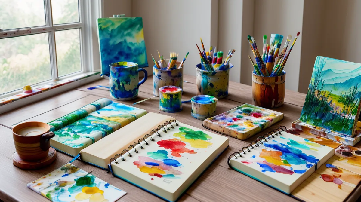 Aquarell Effekte mit Salz und Folie für Einsteiger — helle Kristallmuster auf blauem Farbfeld