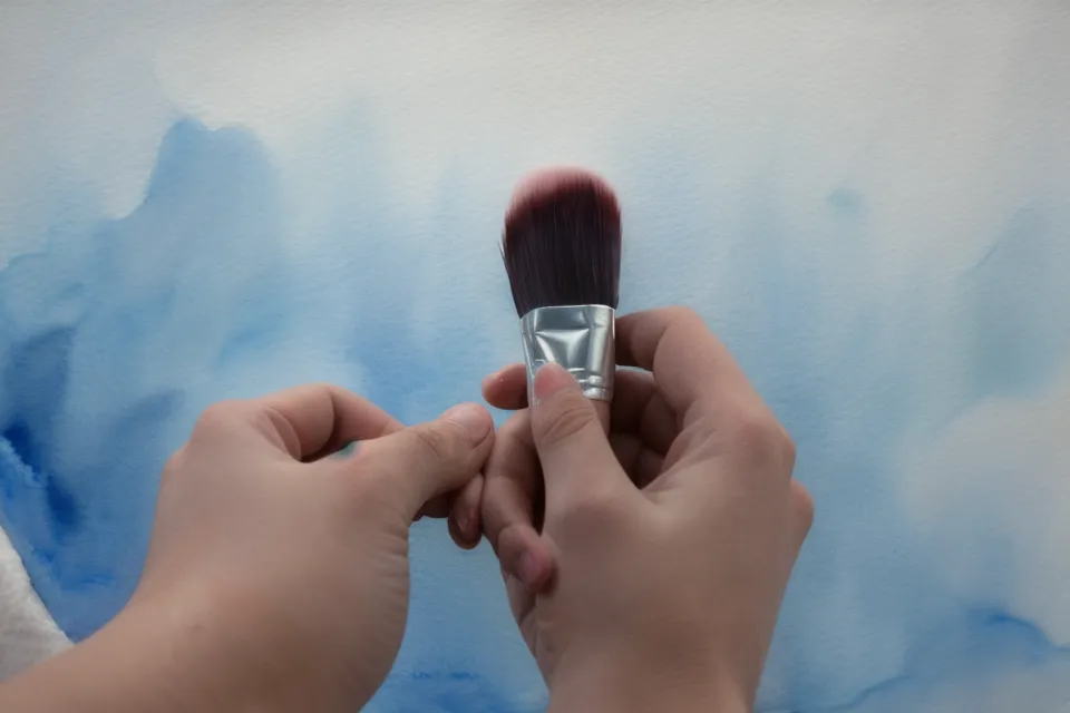 Zeichnen lernen im Vergleich zum Aquarell: Pinsel auf strukturiertem Papier neben dem Bleistift für Anfängerinnen