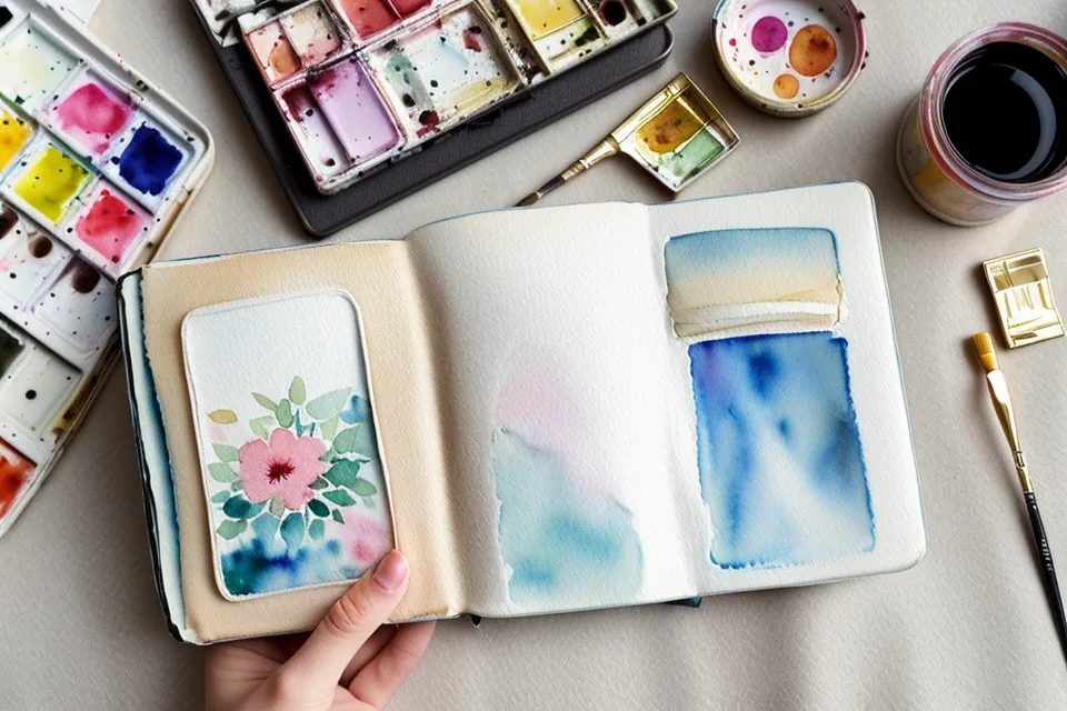 Kleines Skizzenbuch mit gemalten Aquarell-Blumen – Blumen malen als Hobby im Ruhestand