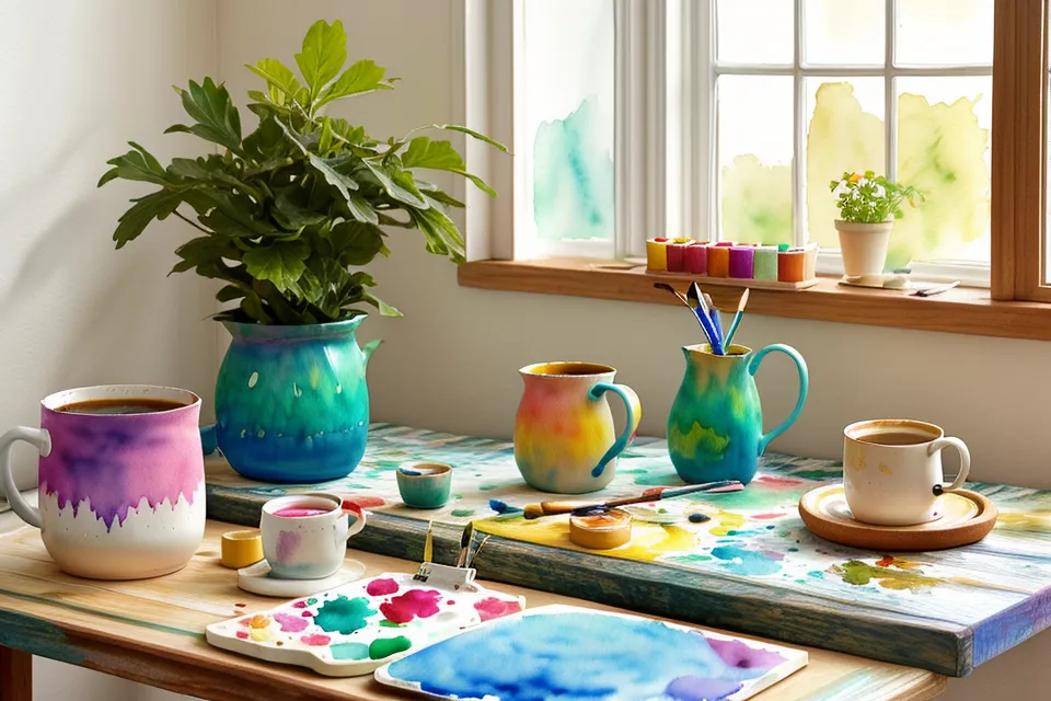 Fertiges Aquarellbild herbstlicher Nelken in der Vase – Ergebnis einer Aquarell-Anfängerin im Ruhestand
